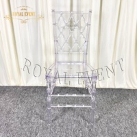 Chaise Napoléon en résine transparente, chaise Chiavari transparente en acrylique Phoenix pour événements, vente en gros et location