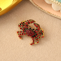Broche de luxe pour enfants en forme de crabe plaqué or, en alliage de zinc, épinglette tendance personnalisée pour manteau, décoration de vêtement, cadeau de fête