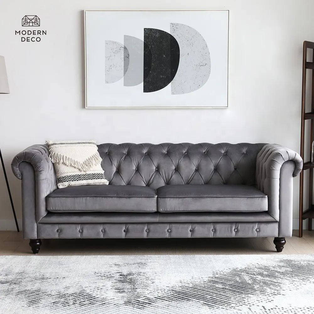 Samt Sofa Chesterfield getuftet moderne Wohnzimmer Wein rot blau grün grau schwarz gelb heiß Verkauf Schlaf couch