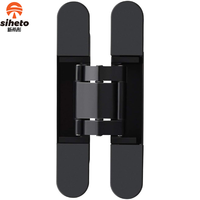 Siheto Noir Porte En Bois 3D Invisible Robuste Réglable 180 Degrés Caché Charnières De Porte