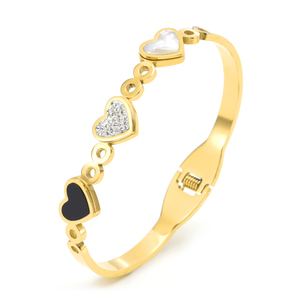 Brazalete de acero inoxidable hipoalergénico chapado en oro de 18K, brazalete de varios diseños, el mejor precio - Product Image 4