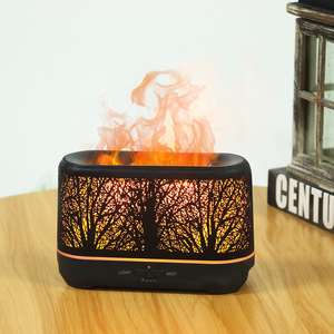 Diffuseur d'arômes Forest Flame 0,5 L, humidificateur ultrasonique avec contrôle de la lumière et de la brume, pour la maison, le bureau et l'utilisation sur le bureau. - Product Image 1