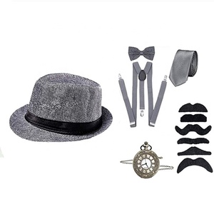 Disfraz <span class=keywords><strong>de</strong></span> Cosplay <span class=keywords><strong>de</strong></span> El Gran Gatsby, Conjunto <span class=keywords><strong>de</strong></span> Accesorios <span class=keywords><strong>de</strong></span> Gánster <span class=keywords><strong>de</strong></span> los Años 20 para Hombre, Gorra <span class=keywords><strong>de</strong></span> Reportero, Tirantes, Brazaletes, Corbata <span class=keywords><strong>de</strong></span> Moño, Envío Directo30 - Product Image 3