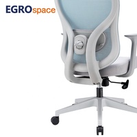 Chaise de bureau ergonomique EGROspace moderne avec support lombaire, pivotante, en maille, pour visiteurs, cadres et personnel