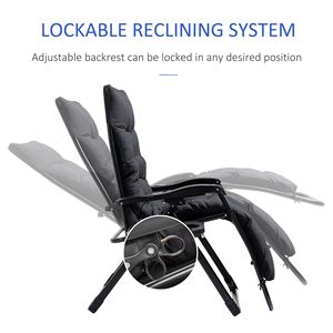 DB for Hot Sale Luxury Zero Gravity <b>Chair</b> Folding Reclining <b>Lounge</b> with Padded <b>Cushion</b> and Side Tray Indoor & Outdoor Supports - Product Image 4