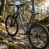 Vélo VTT en aluminium de 27,5 pouces avec cadre à passage interne des câbles, 10 vitesses, mono-pignon, freins à disque hydrauliques, suspension à ressort, QR