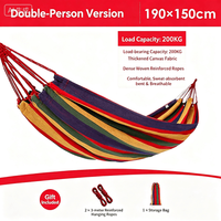 Hamac en polyester et coton anti-retournement avec bâton incurvé pour 1-2 personnes, idéal pour le camping, la randonnée et les voyages en plein air