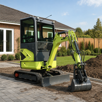 Excavator Mini 1.6 Ton, Harga Pabrik, Laris Manis, Cocok untuk Kebun dan Pertanian, Zero Tail Swing, Crawler, Hidrolik, Diesel