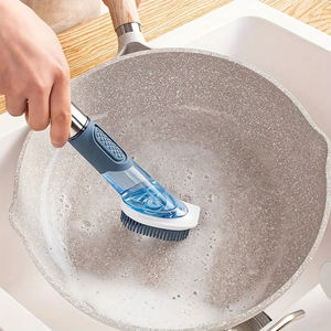 Juego de cepillos de plástico de mango largo al por mayor para limpieza del hogar y la cocina, diseño mejorado, fácil lavado y acceso. - Product Image 2