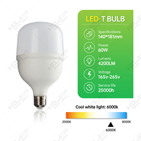 Lampe de travail LED portable haute productivité 60W 165-265V avec base E27/B22/E26, télécommande, 4200LM, haute luminosité, décorations
