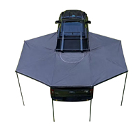 Nouvelle auvente de camping Overland 360 degrés, extensible de 1,5 m à 2,2 m, pour voiture, autoportante, avec bande LED