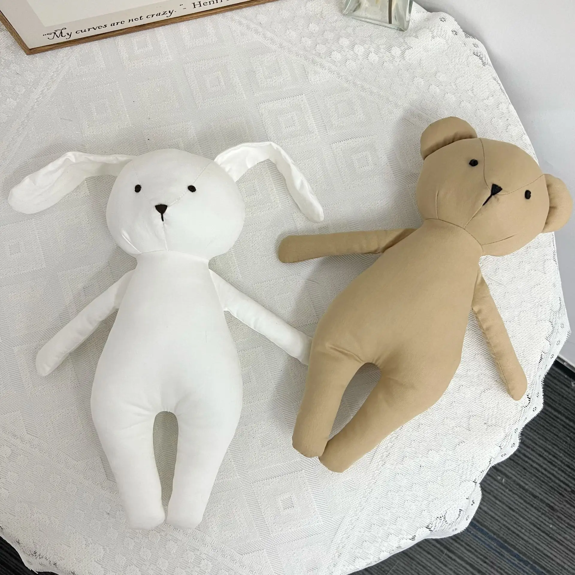 Toptan Ins tarzı organik hayvan bebek sevimli pamuk ayı Bunny Plushy oyuncaklar el yapımı Kawaii dolması hayvanlar peluş bebek