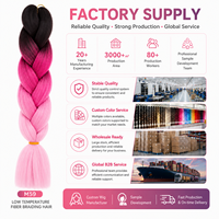Cheveux synthétiques en fibre basse température pour tressage jumbo, extensions colorées, box braids, crochet twist, vente en gros Flame