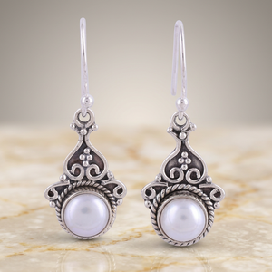 Pendientes de Perlas de Agua Dulce Naturales de Grado AAAA, Estilo Bohemio Étnico, Plata de Ley 925, Hechos a Mano, Colgantes Blancos para - Product Image 3