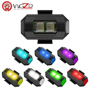 RGB Lampu LED Sepeda Motor, Lampu Sorot Peringatan Isi Ulang Daya Ultra USB 7 Warna untuk Mobil