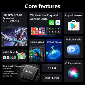 Opel Vectra Corsa Zafira Meriva Vivara VivaroGpsナビゲーション用の8インチ1Din Android11.0カーラジオマルチメディアプレーヤー - Product Image 2