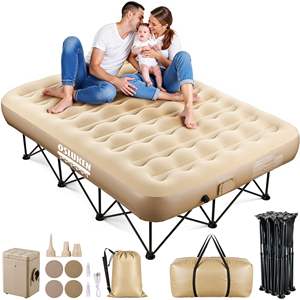 Matelas pneumatique amélioré avec pompe intégrée, support robuste, conception pliable pour voiture, lit d'appoint, <span class=keywords><strong>camping</strong></span>, maison, invités, portable - Product Image 1