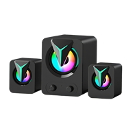 Haut-parleurs d'ordinateur de bureau 2.1 canaux, RBG lumineux, petits haut-parleurs multimédias actifs, caisson de basses pour ordinateur portable, haut-parleurs d'ordinateur filaires