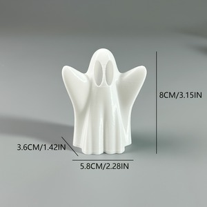 Ornamento Fantasma Stampato in 3D, Stile Minimalista Bianco e Nero, Decorazione da Scrivania 3D, Modello Atmosferico per Halloween, Decorazione Festiva - Product Image 6