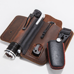 Organisateur de <span class=keywords><strong>gaine</strong></span> de <span class=keywords><strong>ceinture</strong></span> multi-outils en cuir véritable <span class=keywords><strong>Ceinture</strong></span> EDC pour hommes Porte-lampes de poche Porte-couteaux Étui de <span class=keywords><strong>gaine</strong></span> avec clip porte-clés - Product Image 5
