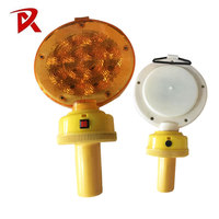 Feux de signalisation routière rechargeables à piles Roadsafe jaunes, 12 LED, clignotants, barrière lumineuse, visibilité 650-700 m