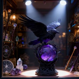 Lámpara LED Gótica HY7, Luz de Luna de <span class=keywords><strong>Cuervo</strong></span> Negro, Decoración de Luz Nocturna - Product Image 3