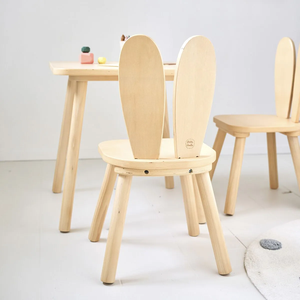 Ensemble table <span class=keywords><strong>et</strong></span> chaise d'étude pour enfants avec oreilles de lapin, bureau en <span class=keywords><strong>bois</strong></span> pour enfants avec 2 chaises pour tout-petits - Product Image 4