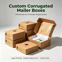 Boîtes d'expédition en carton ondulé personnalisées en gros, boîte d'expédition écologique avec impression de logo, couleur double face, taille personnalisée
