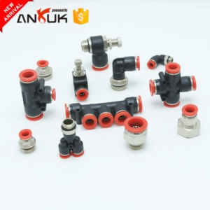 Sıcak satıcılar hava kontrol panelleri ve takım tezgahı bakımı için Push-Fit Tee plastik pnömatik bağlantı parçaları - Product Image 4