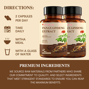 Capsule di <span class=keywords><strong>Ginseng</strong></span> Premium - Tonico Nutriente per Vitalità e Resistenza, Ricco di Ginsenosidi, Fornitura all'Ingrosso Certificata GMP - Product Image 1