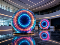 Écran LED flexible d'intérieur P3, écran sphérique, mur vidéo sphérique, panneau modulaire souple couleur pleine, créatif