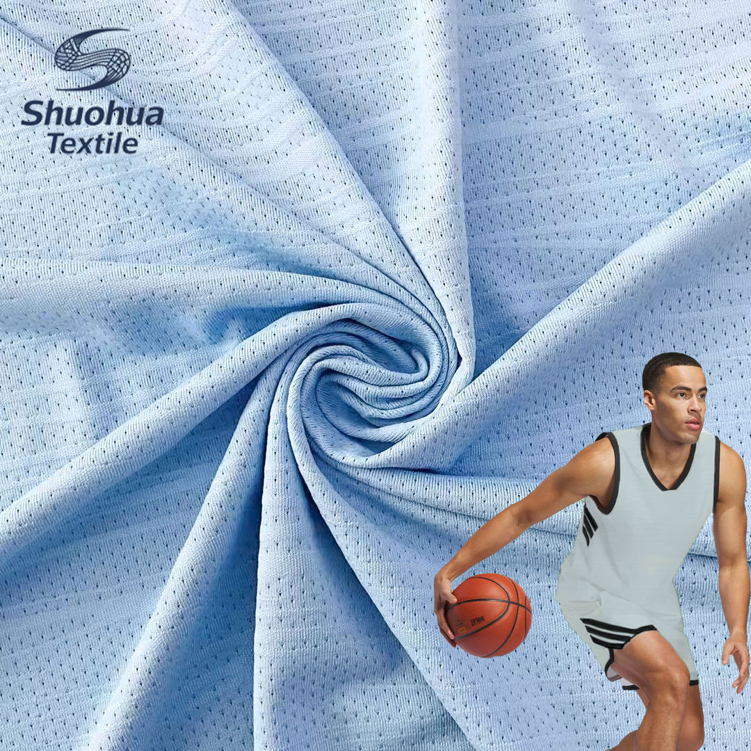 Textile Tela Sportswear Fabric 170gsm Dry Fit 90% Polyester Fabric 10% Spandex Mesh Fabric UPF50+ Sublimation