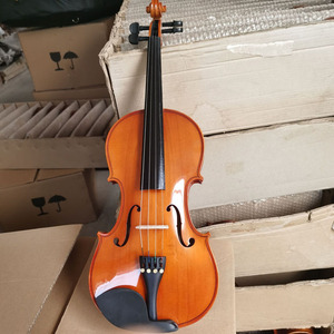 Viola de Madera Maciza Personalizada para Estudiantes con Tapa de Abeto y Fondo de Arce, Arco de Madera de Brasil - Pintado, Precio Económico - Product Image 1