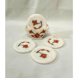 Sous-verres à thé sont un mélange de bois et de marbre offrant à la fois style et prix de gros. - Product Image 4