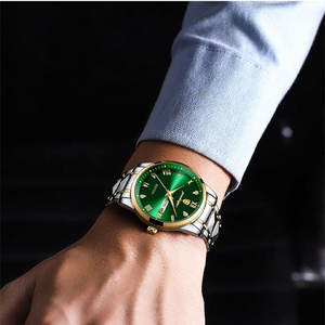 Montre à quartz pour homme 895, boîtier en alliage, bracelet en acier inoxydable, étanche, affichage de la date, montre de sport - Product Image 5