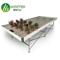 Table d'inondation 4x8 à marée basse en ABS de qualité grise avec bancs roulants