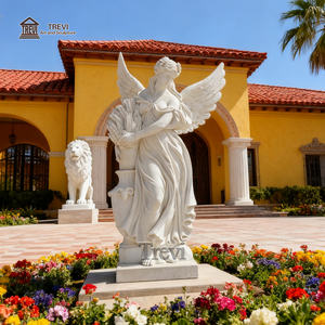 TREVI 공장 도매 유럽 대리석 서 천사 그림 동상 조각 성 야외 - Product Image 4