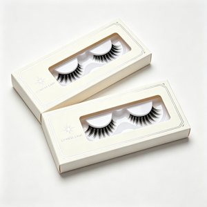 Boîte en papier vide de luxe pour emballage de faux cils, avec fenêtre transparente, impression personnalisée du logo OEM. - Product Image 3