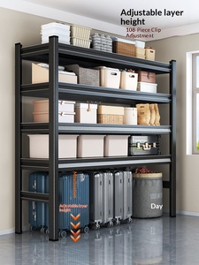 מדף אחסון רשת תיל בן 5 קומות עם קיבולת עומס של 150 ק\"ג, מתלה פלדה ומדפים לתצוגה ואחסון של סחורות במחסן - Product Image 5