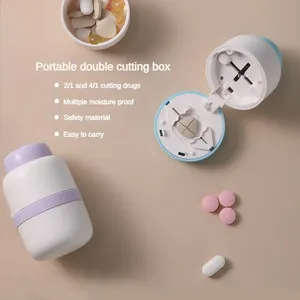 Wholesale Multipurpose Eco-Friendly ABS Material Pill Cutter Medicine Box Storage Crusher <b>Container</b> 45ML Capacity <b>for</b> <b>Tablets</b> - Product Image 4