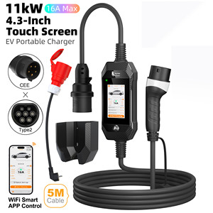 Cargador para Vehículos Eléctricos Feyree Tipo 2, 11kW, 16A, Trifásico, con Adaptador, Control Inteligente por WiFi y Aplicación, Compatibilidad Mejorada para Todos los Autos Eléctricos - Product Image 1