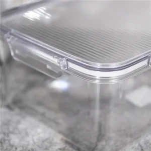 Kitchen fesh-keeping box with visible interior design, easy to operate, kitchen storage box with large capacity method