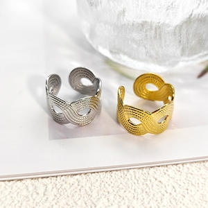 Anello in Acciaio Inossidabile Xinghe per Commercio Estero, Stile Europeo e Americano, Anello Aperto in Titanio per Uomo e Donna, Indice Personalizzato - Product Image 1