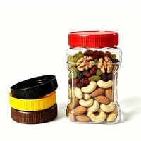 Bouteille de stockage alimentaire transparente en PET avec bouchon à vis sans BPA, pot à poignée pour bonbons, collations, aliments pour bébés 970 ml