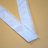 Fabricant de lacets élastiques en maille blanche brodée à bas prix pour vêtements