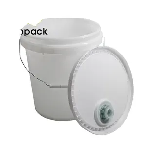 Offre Spéciale! Seau en plastique de qualité alimentaire, 5 gallons, avec poignée et couvercle, poêle en plastique, capacité de 20l