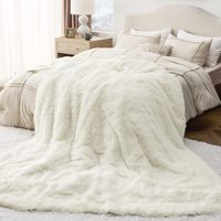 Gemütliche 100% Polyester gestrickte flauschige Nerz werfen feste Muster Pelz Topper für Decken