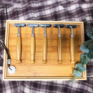 Fabricant de rasoirs de sécurité <span class=keywords><strong>à</strong></span> double tranchant avec manche en <span class=keywords><strong>bois</strong></span> naturel personnalisé pour hommes Vente en gros Rasoir en <span class=keywords><strong>bois</strong></span> - Product Image 4