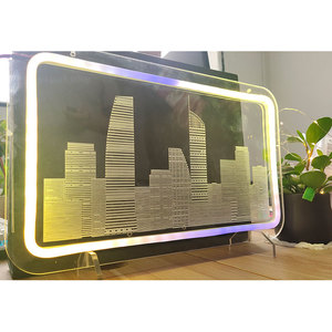 Custom Acrylic <strong>LED</strong> Light RGB Neon Frame Stand Glow <strong>Table</strong> <strong>Led</strong> Acrylic Sign Display Stand - Product Image 4