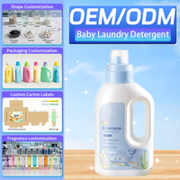 Lessive liquide écologique jetable pour bébé 1L – Formule douce hypoallergénique, élimination profonde des taches, adoucissante et sûre